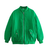 Oversized Bomber Jacket Green