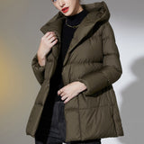 Ultra Light Belted Warm Puffer Parka Coat Brown