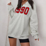 Vintage Collared Zipper Sweatshirt Gray