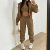 2-Piece Zipper Sweatshirt and Sweatpants Set