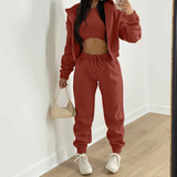 2-Piece Zipper Sweatshirt and Sweatpants Set