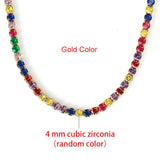 Dainty Tennis Chain Necklace Rainbow 4mm