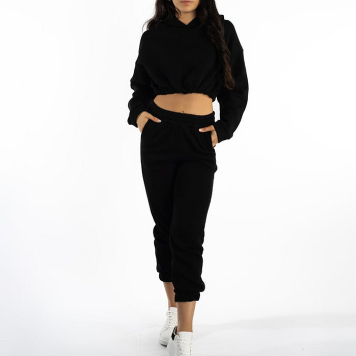 2-Piece Cropped Hoodie and Sweatpants Set