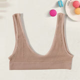 Plunge Workout Bralette Beige