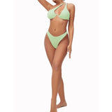 2-Piece Hollow Out One Shoulder Bikini Mint