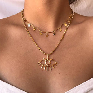 Bohemian Chain Necklace Star/Eye