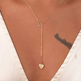 Bohemian Chain Necklace Heart Drop