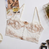 Lace Button Camisole White