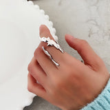 Flame Motif Plated Ring Silver