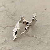 Flame Motif Plated Ring Silver