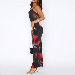 Obsidian Aura Print Maxi Dress Black