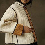 Quilted Patchwork Jacket Cream