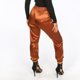 Satin Jogger Sweatpants Orange