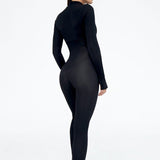 Sleek Zipper Jumpsuit Black