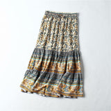 Printed Bohemian Skirt Brown