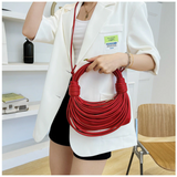 Braided Knotted Shoulder Bag Red