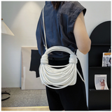 Braided Knotted Shoulder Bag White