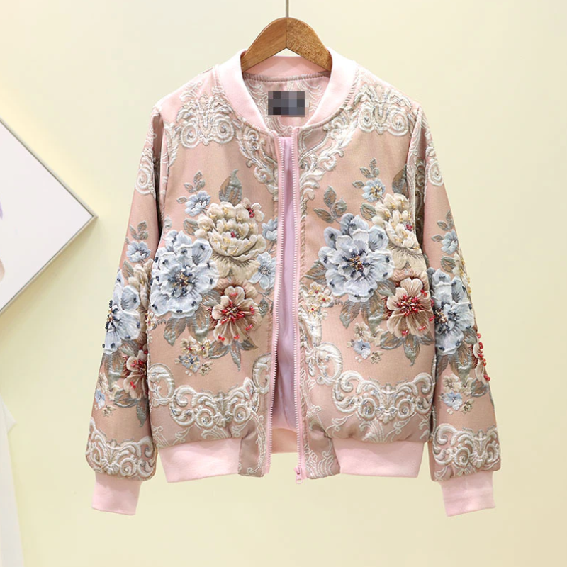 Jacquard Bomber Pink