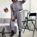 Basic Cropped Hoodie and Sweatpants Set