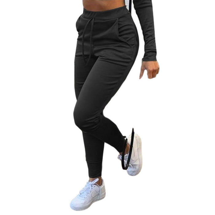 High Waist Skinny Jogger Sweatpant Black