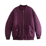 Oversized Bomber Jacket Purple