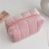 Faux Fur Makeup Bag Pink