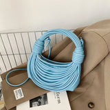 Braided Knotted Shoulder Bag Light Blue