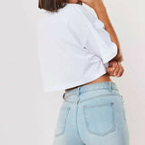 Loose Basic Cropped T-Shirt White