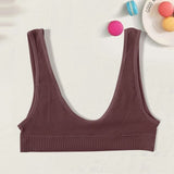 Plunge Workout Bralette Brown