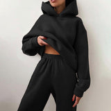 2-Piece Basic Cozy Sweatpants Set Black