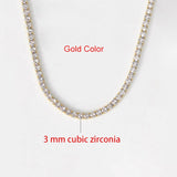 Dainty Tennis Chain Necklace Gold 3mm