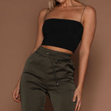 Minimalistic Cami Crop Top Black